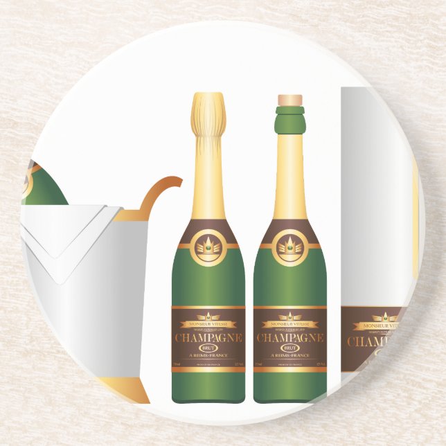 champagne flaskor underlägg sandsten (Framsidan)