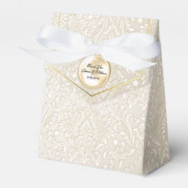 Champagne Fleur Damask Wedding Favor Gift Box Presentaskar