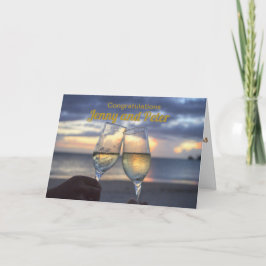 CHAMPAGNE FLUTES PERSONLIGT BRÖLLP GRATTISAR KORT