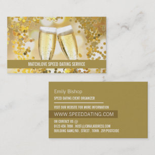 Champagne Flutes, Speed Dating Event Organizer Visitkort