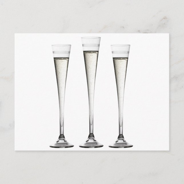 Champagne Flutes Vykort (Framsida)