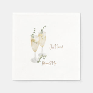 Champagne Foliage Guld Bröllop Ny gifta Pappersservett