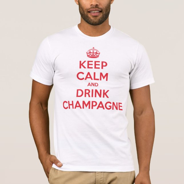 Champagne för behållalugndrink t shirt (Framsida)