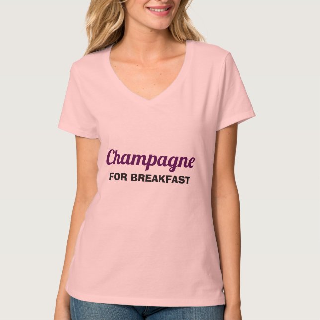 Champagne för frukost tee shirt (Framsida)