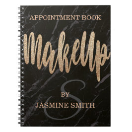 Champagne för Makeup för trendigsvartmarmor Anteckningsbok