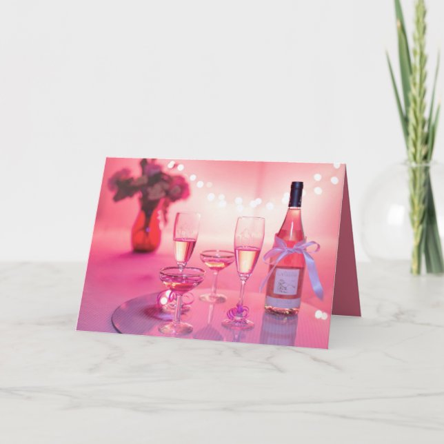 CHAMPAGNE FÖR TVÅ GLADA VALENTINDAGENS KORT (Framsida)