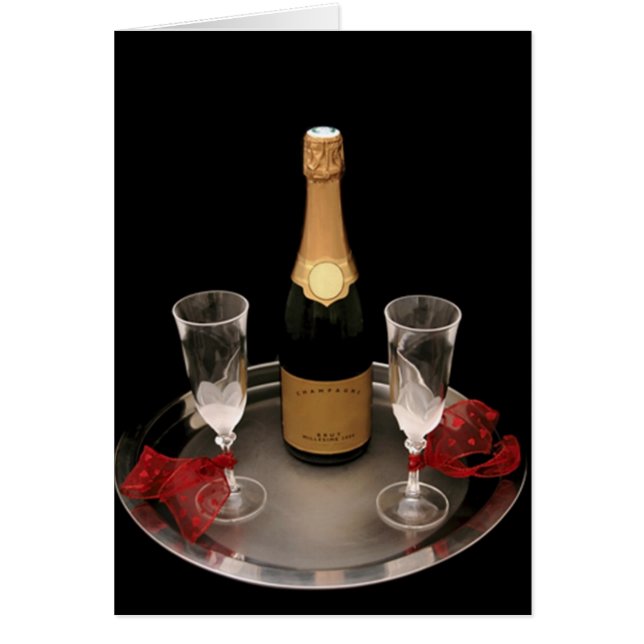Champagne för två hälsningskort (Framsidan)