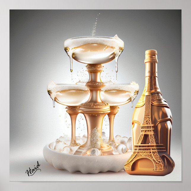 Champagne fountain - Gen AI Poster (Framsidan)