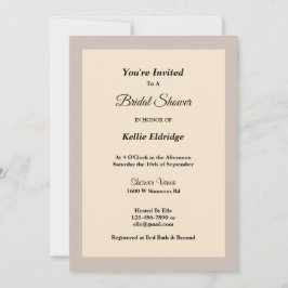 Champagne Framed Inbjudningskort för möhippan