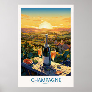 Champagne Frankrike Vin Poster