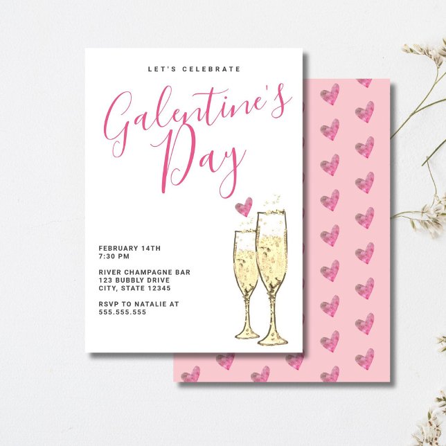 Champagne Galentines Day Party Inbjudningar (Skapare uppladdad)
