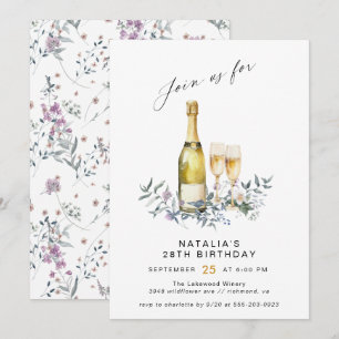 Champagne Garden   Tvätta alla åldrar Kvinnor föde Inbjudningar