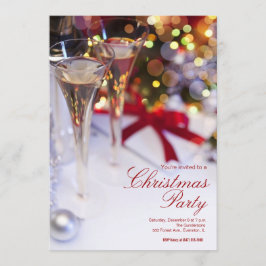 Champagne glasögon christmas-partiinbjudan inbjudningar