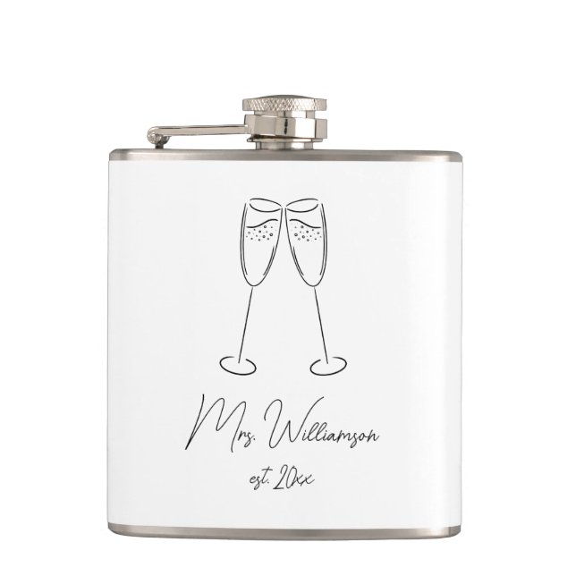 Champagne Glass Bride Bröllop Newlyged Couple Fickplunta (Framsidan)