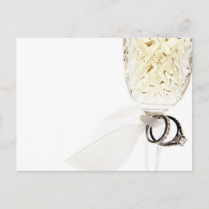 Champagne Glass Bröllop Ringar Vykort