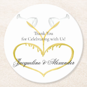 Champagne Glass Bröllop Theme Papper Underlägg