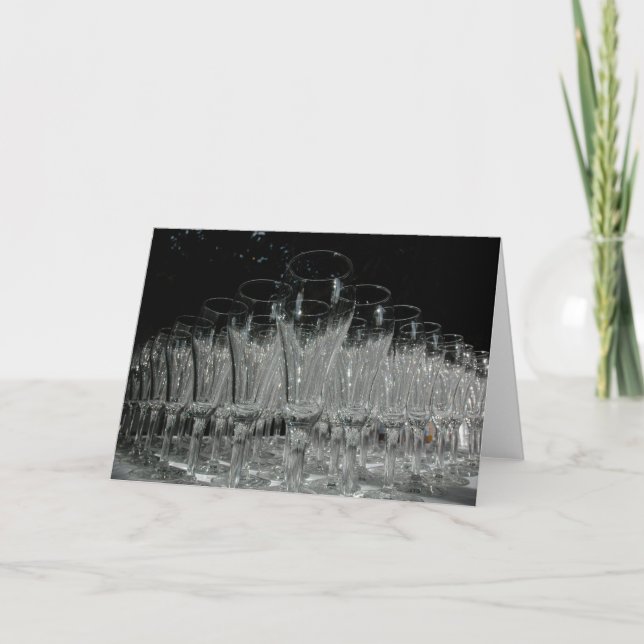Champagne Glass Card Kort (Framsida)