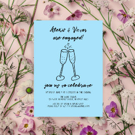 Champagne Glass Cheers Anpassningsbar Förlovningsf Inbjudningar