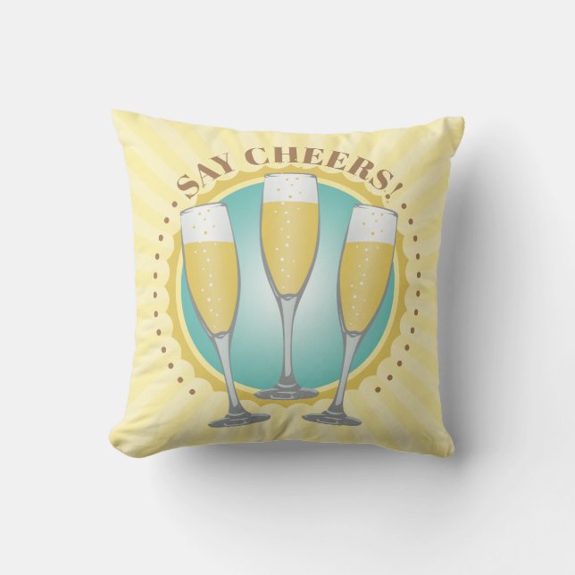Champagne Glass Dekorativ kudde (Framsida)
