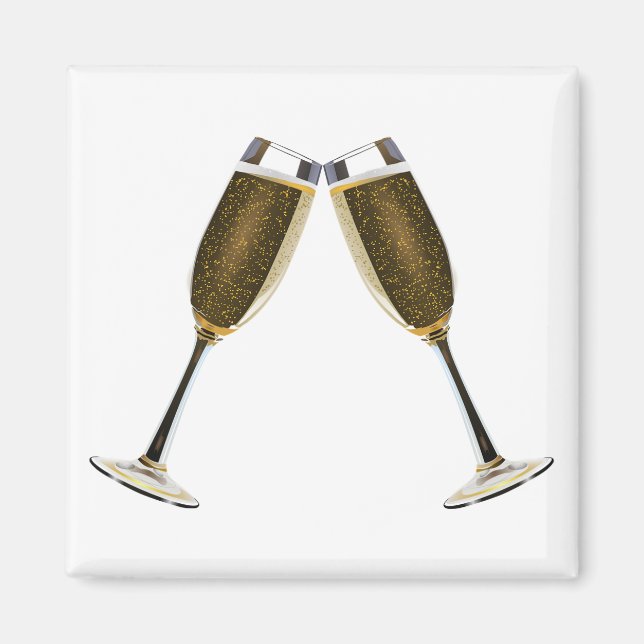 Champagne Glass Firande Magnet (Framsidan)