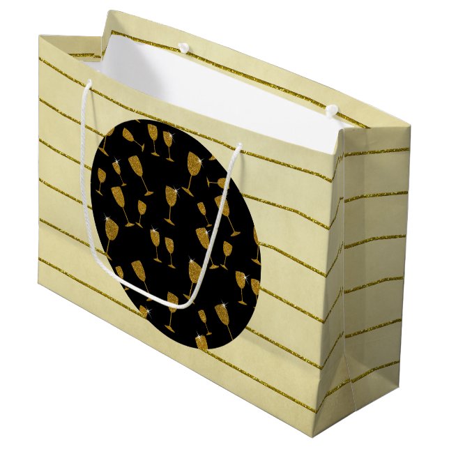 Champagne Glass, Gift Bag - stor, gigantisk (Framsidan Vinklad)