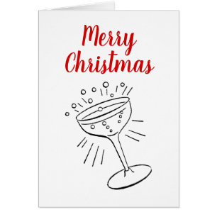 Champagne Glass God jul Julafton Hälsningskort