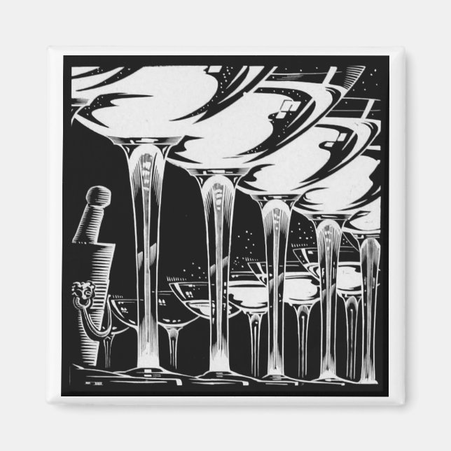 Champagne Glass Magnet (Framsidan)