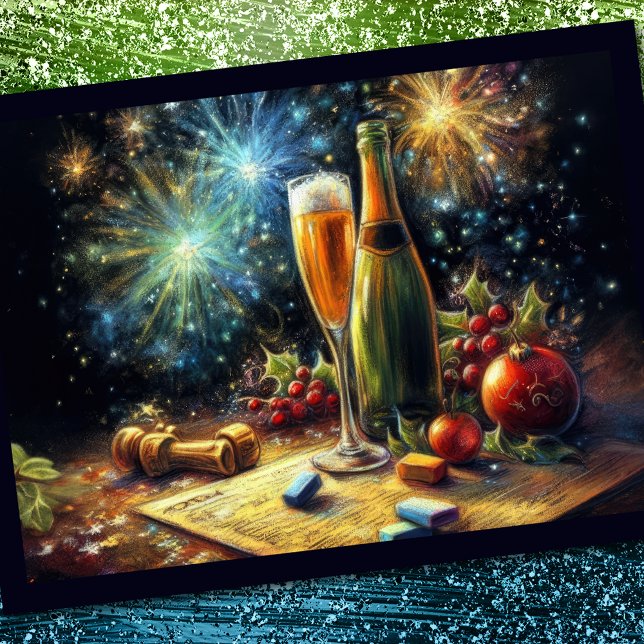 Champagne Glass och Bucket-Julfest Inbjudningar (Skapare uppladdad)