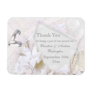 Champagne Glass & Ringar Tack Wedding Favor Magnet