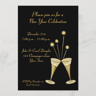 Champagne Glass Stars Cocktail Party-inbjudan Inbjudningar