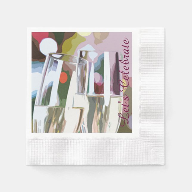 Champagne Glass Toast Pappersservett (Framsidan)