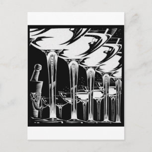 Champagne Glass Vykort