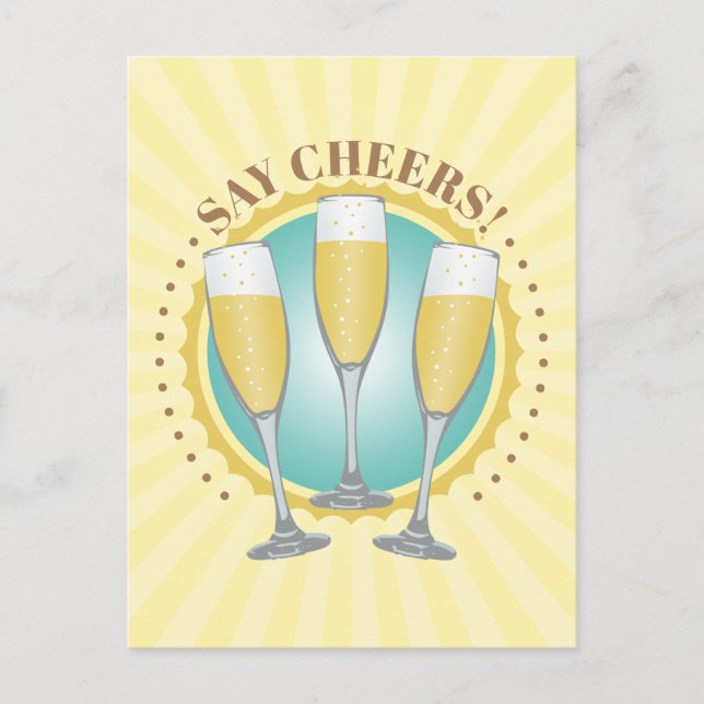 Champagne Glass vykort (Framsida)