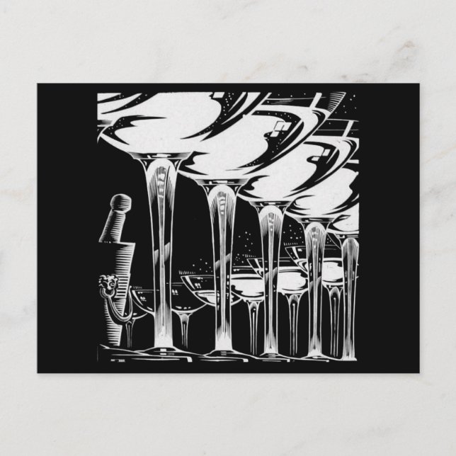 Champagne Glass Vykort (Framsida)