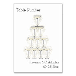 Champagne Glasses Simple Wedding Bordsnummer