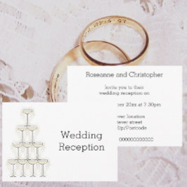 Champagne Glasses Wedding Reception Tilläggskort