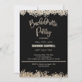 Champagne Glitter Bachelorette Party with Bling Inbjudningar
