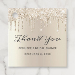 Champagne Glitter Dricks Möhippa Tack Gåvor Etiketter