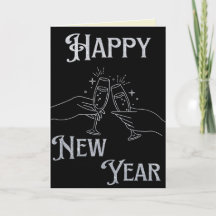 Champagne Glitter Gott Nytt År-kort