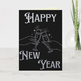 Champagne Glitter Gott Nytt År-kort Kort