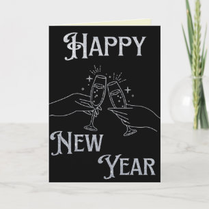 Champagne Glitter Gott Nytt År-kort Kort