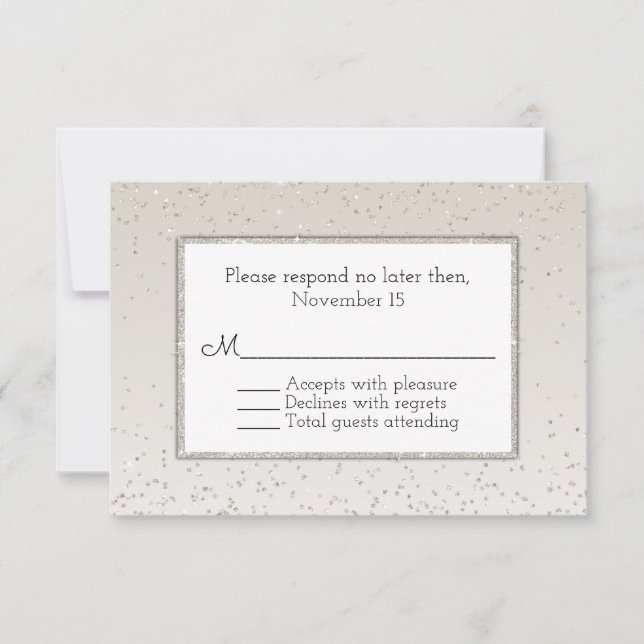 Champagne Glitter och Shine Bröllop OSA Card (Framsida)