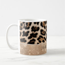 Champagne Glitz Cream Leopard Kaffemugg