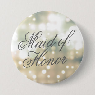 Champagne Glow Maid of honor Button Pin Knapp