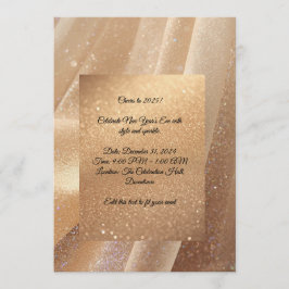 Champagne Glow New Year 2025 Invitation – Editable Inbjudningar
