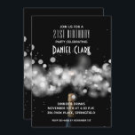 Champagne Gnistra 21:a födelsedagsinbjudan<br><div class="desc">Champagne flaska,  sparkler och dimma ljus mot svart bakgrund,  perfekt födelsedagsfest inbjudan,  inbjudningar till festfester på årsdagen,  inbjudningar till festfirmor med mera. All text,  typsnitt,  färg,  storlekar kan ändras,  klicka bara på länken Anpassa ytterligare. Se MATCHING-objekt i vår butik.</div>