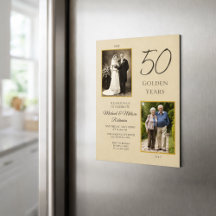 Champagne Gold 50-årsjubileum Då och Nu Foto