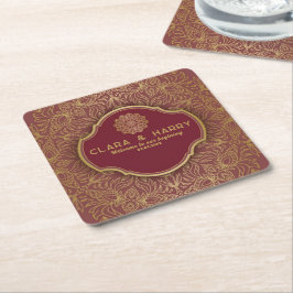 Champagne gold calligraphy romantic weeding underlägg papper kvadrat