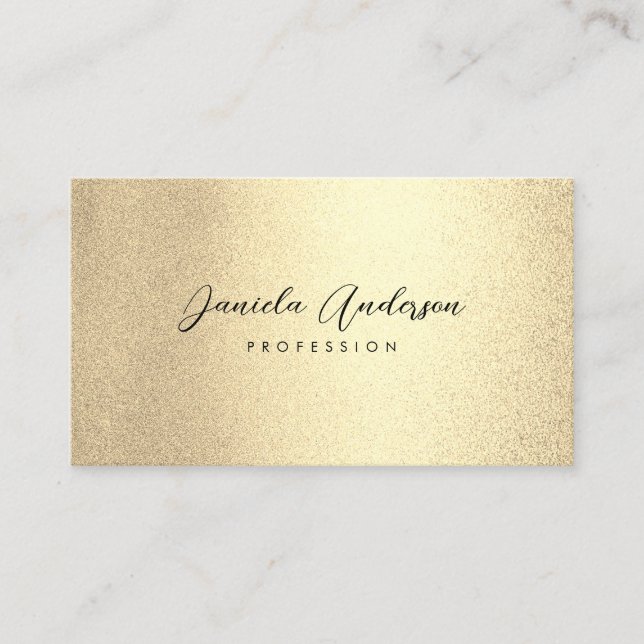 Champagne Gold Foil Chic Visitkort (Framsida)
