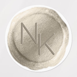 Champagne Gold Foil Vax Seal Bröllop Monogram Klistermärke